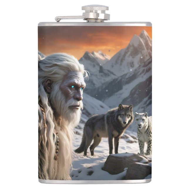 Petaca Yeti y el leopardo de las nieves (Anverso)