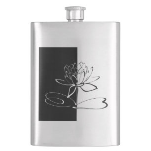 Petaca Yin Yang Black White Lotus Blossom