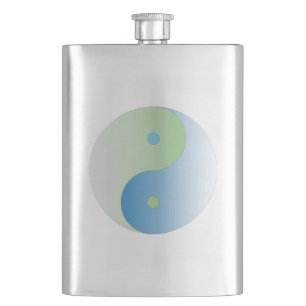 Petaca Yin Yang en los colores azul y verde del océano