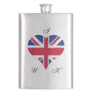 Petaca Yo corazón Reino Unido Reino Unido Bandera Británi