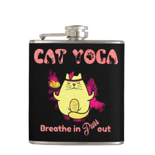 Petaca Yoga lindo gato - "Respira, sale"