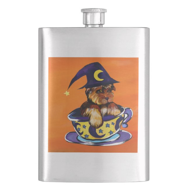 Petaca Yorkie Poo de Halloween (Anverso)
