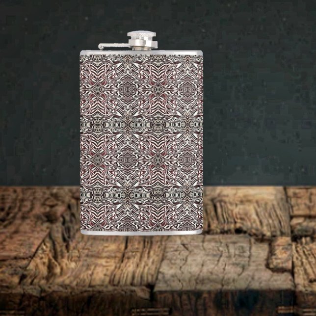 Petaca Zebra Brown (This Zebra Brown Hip Flask has a Mediterranean look to its complex design!)