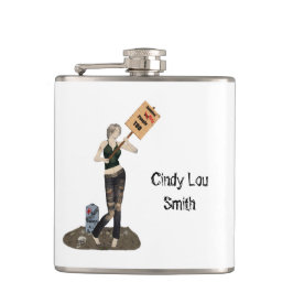 Petaca Zombie Pin Up Chica Protesta II Beber Flask