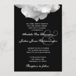 Petales de color rosa blanco invitación a la boda