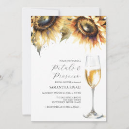 Petales de girasol y ducha de novia de Prosecco