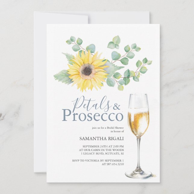 Petales y Prosecco Bridal Shower Sunflower (Anverso)
