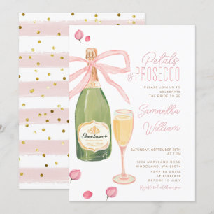Petales y Prosecco Invitación a Brunch de ducha de