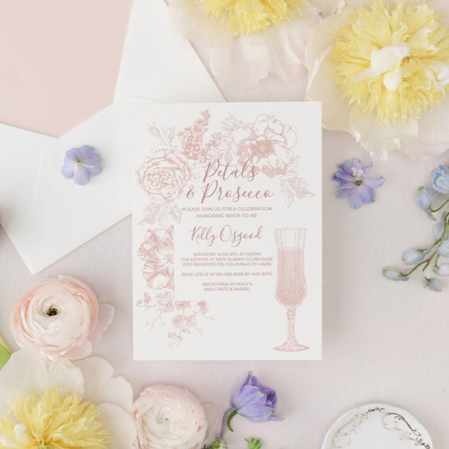 Petales Y Prosecco Invitación A La Ducha Bridal (Subido por el creador)