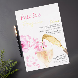 Petales y Prosecco Invitación a la ducha de novia 