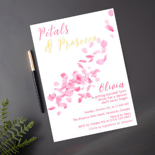 Petales y Prosecco Invitación a la ducha de novia 