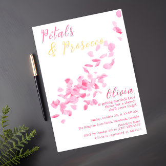 Petales y Prosecco Invitación a la ducha de novia