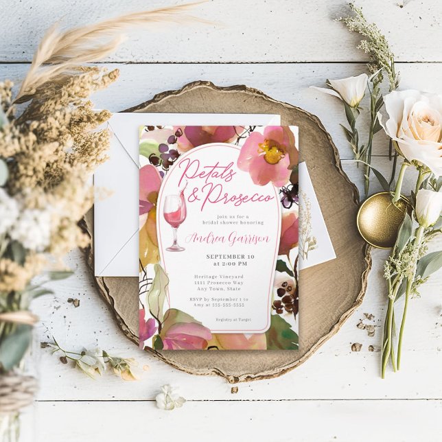 Petales y Prosecco Invitación a la ducha de novia (Subido por el creador)