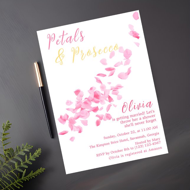 Petales y Prosecco Invitación a la ducha de novia  (Subido por el creador)
