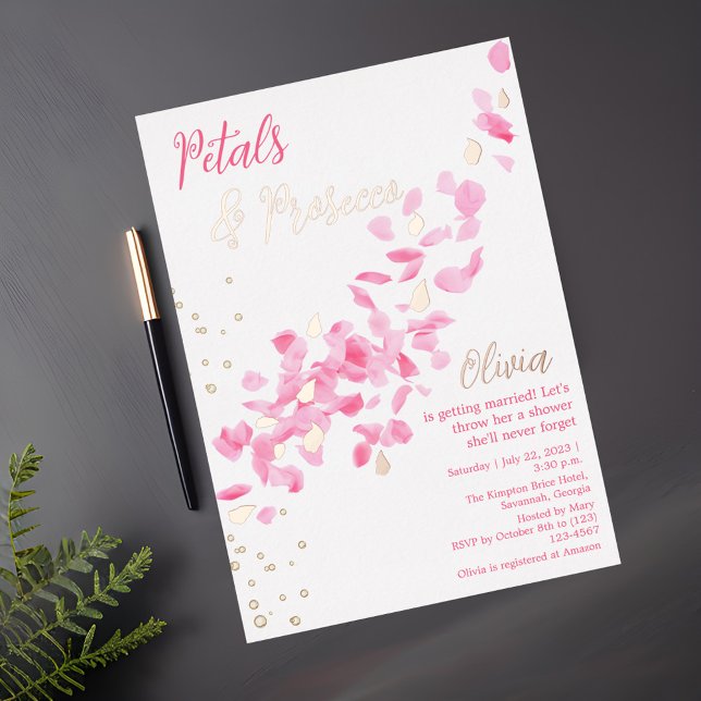 Petales y Prosecco Invitación a la ducha de novia  (Subido por el creador)