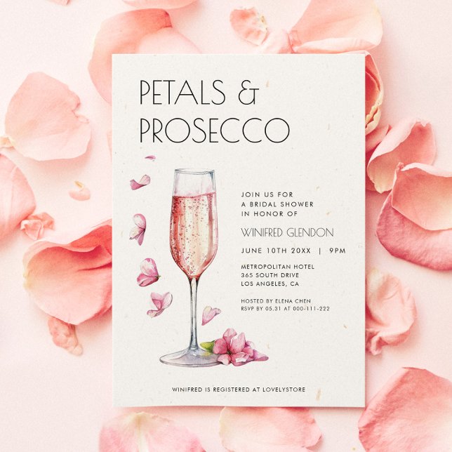 Petales y Prosecco Invitación a la ducha de novia (Subido por el creador)