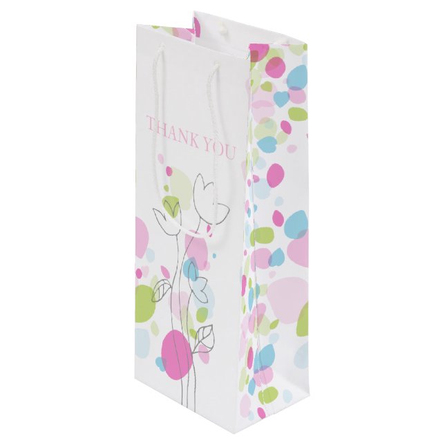 Pétalos de confetti boda gracias bolsa de vino (Angulo Anverso)