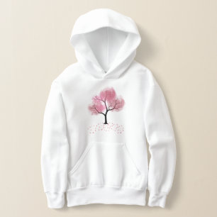 Pétalos de flor de tronco oscuro con flores de cer