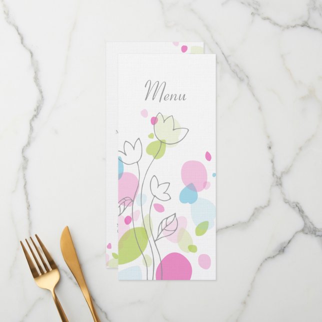 Pétalos de flores de confeti modernos y menú boda  (Anverso/Reverso In Situ)