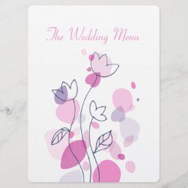 Pétalos de flores gráficas modernas menú para la c