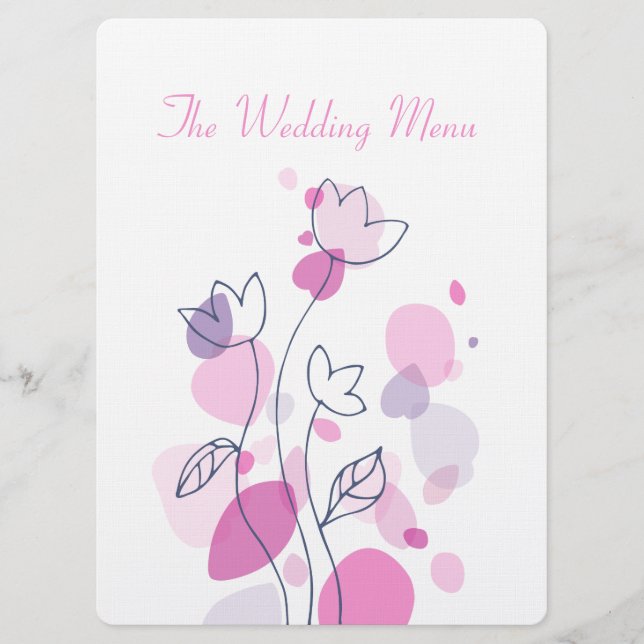 Pétalos de flores gráficas modernas menú para la c (Anverso)