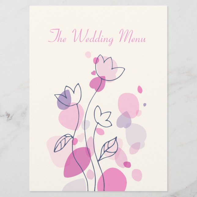 Pétalos de flores gráficas modernas menú para la c (Anverso)