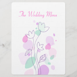 Pétalos de flores gráficas modernas menú para la c