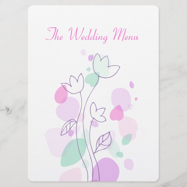 Pétalos de flores gráficas modernas menú para la c (Anverso)