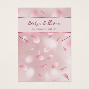 Pétalos de flores tarjeta de visualización de coll