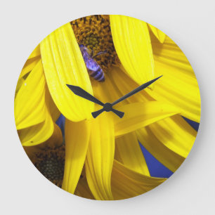 Pétalos de girasol amarillo N Reloj de pared de ab