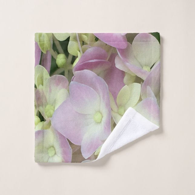 Pétalos de hidrangea rosados y blancos antiguos y  (Toallita)