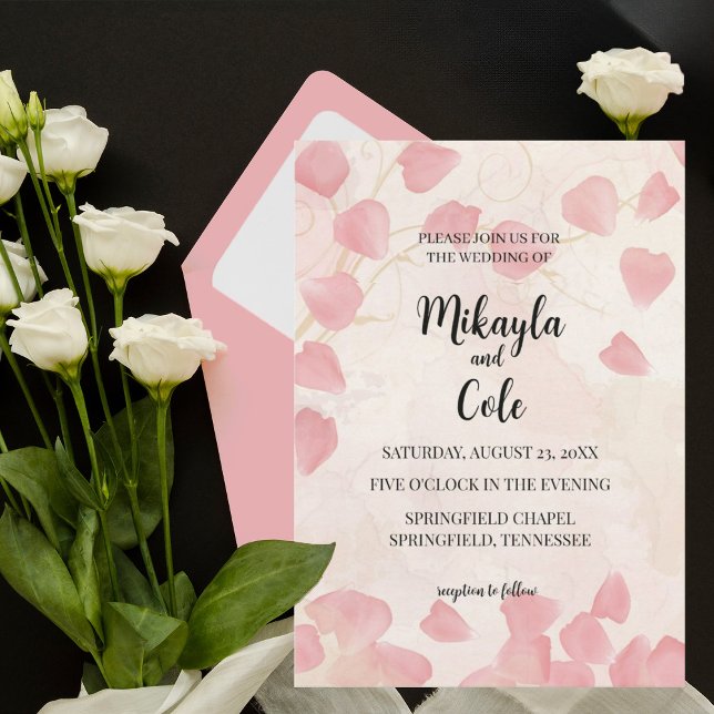 Pétalos de paginación e invitación a boda de crema (Subido por el creador)