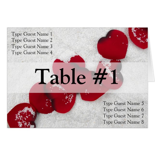 Pétalos de rosa rojo en nieve, boda de invierno (Anverso (Horizontal))