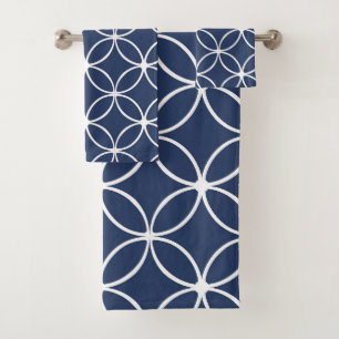 Pétalos decorativos modernos, azul marino, blanco
