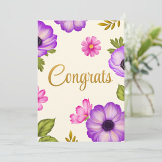 Pétalos en Armonía Felicidades Tarjeta de Felicita