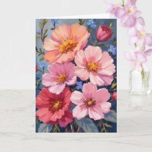 Pétalos en Flor Tarjeta de Pintura Acuarela Flor