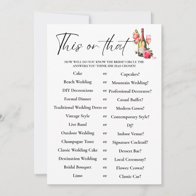 Pétalos Esta o Esa tarjeta de juego de ducha de no (Anverso)