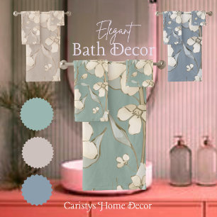 Pétalos florales en tonos crema en azul pizarra ap