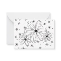 Pétalos flotantes - Tarjeta de nota floral colorid