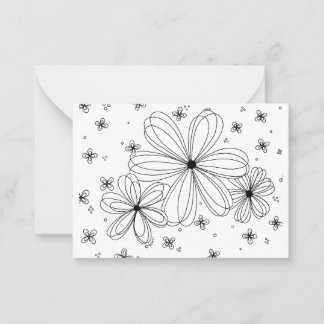 Pétalos flotantes - Tarjeta de nota floral colorid