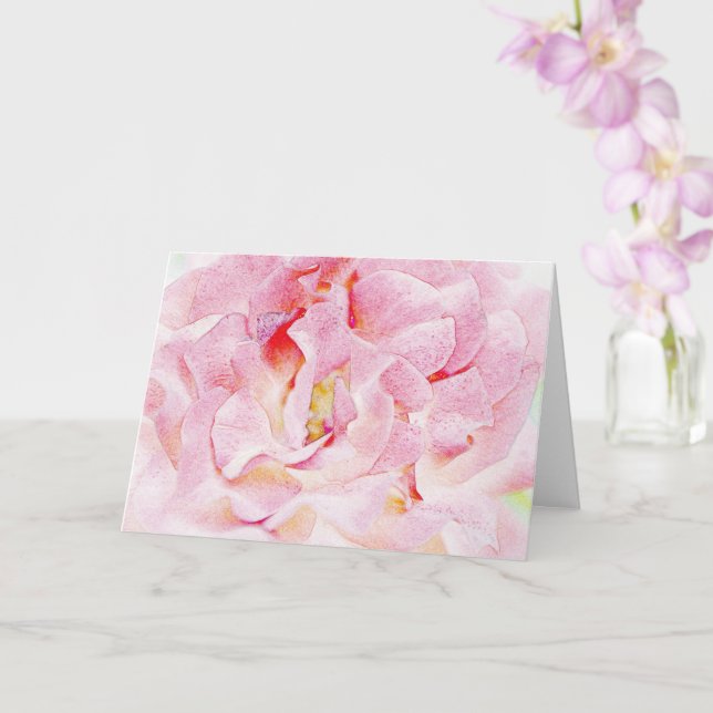 Pétalos rosa rosados de bonito Tarjeta de nota de  (Orquídea)