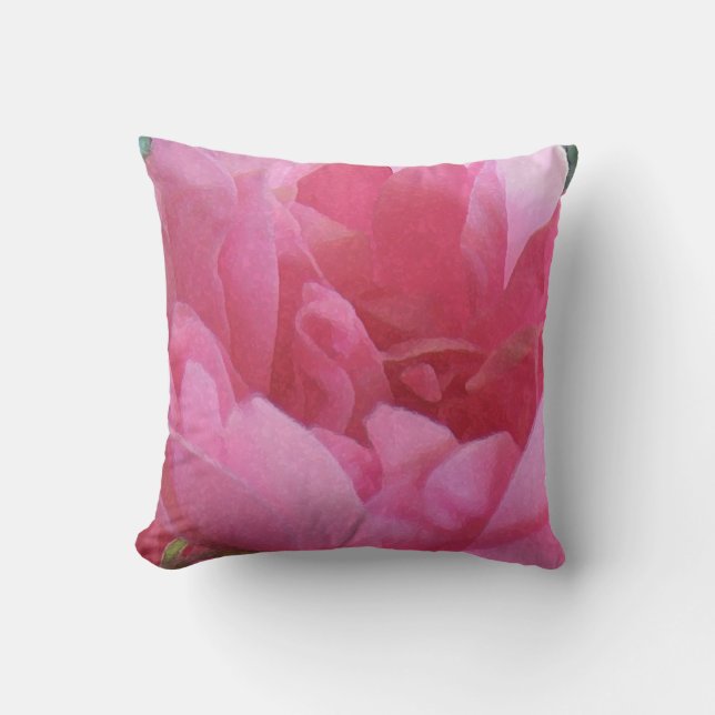 Pétalos rosa rosados de época para almohada exteri (Anverso)