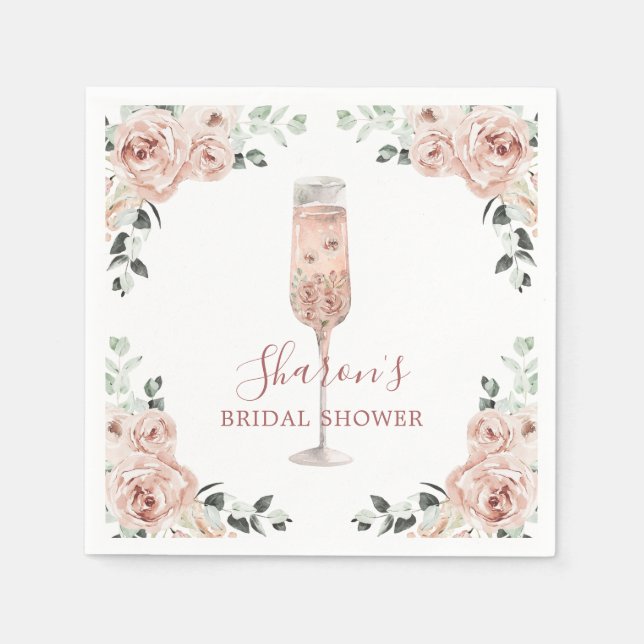 Pétalos Rosas rosados y servilleta de papel Prosec (Anverso)