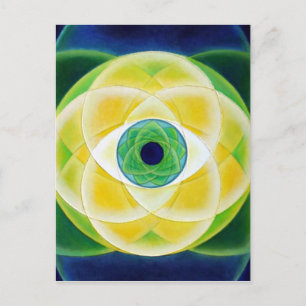 Pétalos verdes de ojos Postales