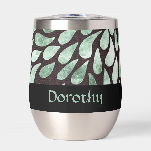 Pétalos verdes degradados sobre negro (Frente)