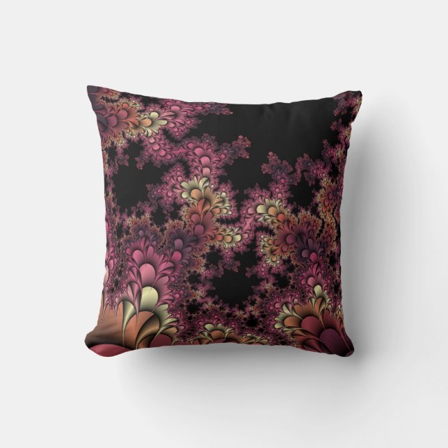 Pétalos y orejas Almohada de arte fractal (Anverso)
