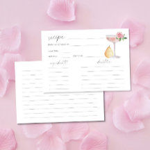 Pétalos y Prosecco - tarjeta de recetas