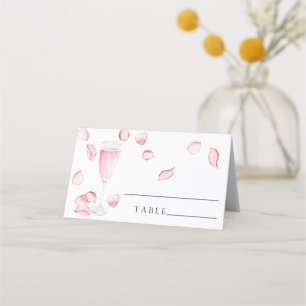 Pétalos y prosecco - tarjetas de lugar de boda