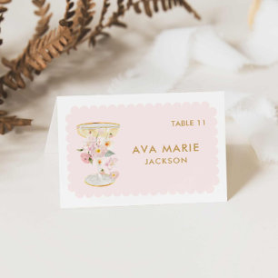 Pétalos y tarjetas de ducha de novia Prosecco