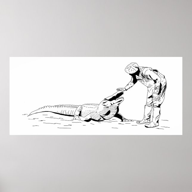 Petear un Poster de arte de línea de lagarto (Frente)